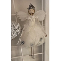 Whimsical Fabric White Dot Angel Decal
