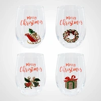 Stemless Wine Glass w/Diamantes A 