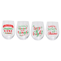 Printed Stemless Wine Glasses(B) -AVAIL OCT 2024
