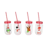 Santa Screw Top Cup w/Straw 