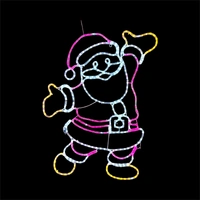Pink/white Happy Santa Rope Light Motif 