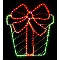 Present with Red Bow Rope Light Motif - PREORDER