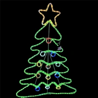 Twinkling Christmas Tree with Baubles Rope Light Motif
