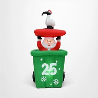 Inflatable Santa Pop Up Wheelie Bin with Bin Chicken