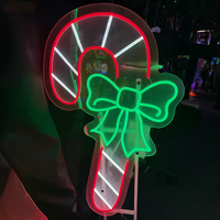 Neon Candy Cane Motif