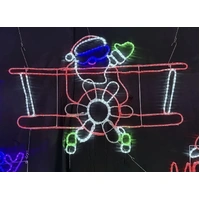 Santa in Plane Spinning Prop Rope Light Motif 