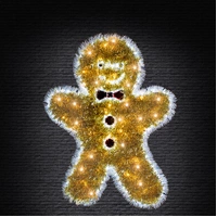 Tinsel Gingerbread Man Rope Light Motif