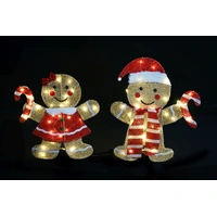 Tinsel Mesh Gingerbread Pair - SEE VIDEO