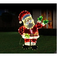 Tinsel Mesh Santa Waving Motif 