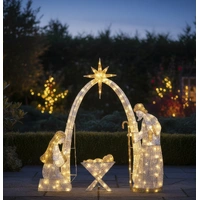 153cm Twinkle Mesh Nativity Scene