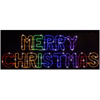 Rainbow Merry Christmas Rope Light Motif  -PREORDER