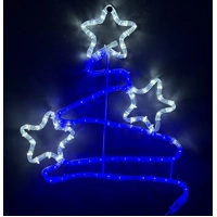 Blue/white Zig Zag Star Tree Rope Light Motif