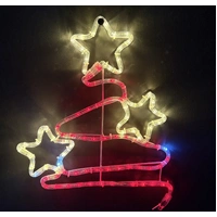 Red/warm white Zig Zag Star Tree Rope Light Motif