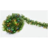 Multi Pre-Lit Tinsel Garland 10m -PREORDER