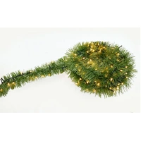 Warm White Pre-Lit Tinsel Garland 10m -PREORDER