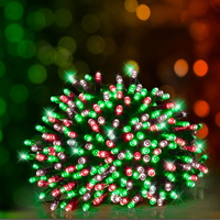 11.9m Solar Christmas Colours Fairy Lights