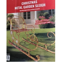 Garden Sleigh Red/Gold Wrought Iron