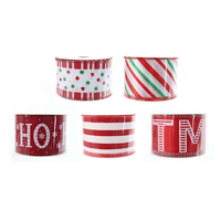 60mm Candycane Ribbon 2.7m(Red,Green/White)- AVAIL OCT 2024