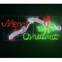 Merry Christmas with Candles Rope Light Motif 