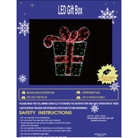 Large Giftbox with Tinsel Rope Light Motif 