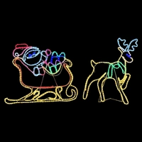 Santa Sleigh Reindeer Rope Light Motif