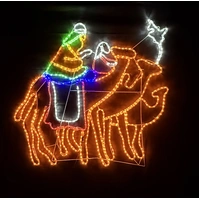 3 Wise Men on Camels Rope Light Motif