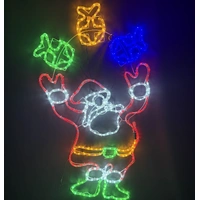 LED Santa Juggling Presents Rope Light Motif