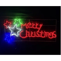 Merry Christmas 4 Stars Rope Light Motif 