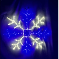 Blue and White Snowflake Rope Light Motif 