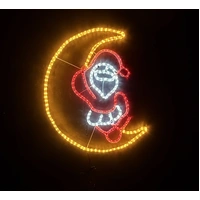 Santa on Moon Rope Light Motif 