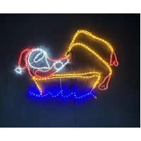 Santa Fishing in Boat Rope Light Motif 