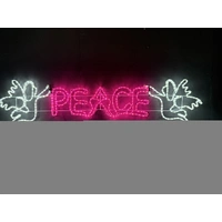PEACE with 2 Angels Rope Light Motif 