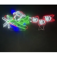 Santa Plane HOHOHO Rope Light Motif