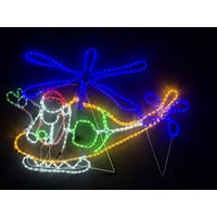 Santa in Helicopter Rope Light Motif