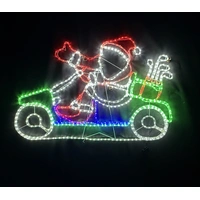 Santa in Golf Buggy Rope Light Motif 