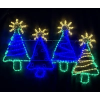 4 Christmas Trees Rope Light Motif 