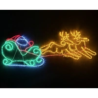 Santa Sleigh 2 Deer Rope Light Motif
