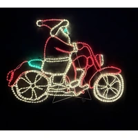 Santa Riding Motorbike Rope Light Motif - see video