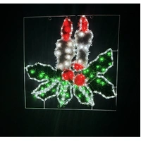 Flashing Tinsel Candles Rope Light Motif 