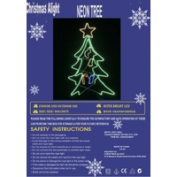 3D Neon Christmas Tree Rope Light Motif 