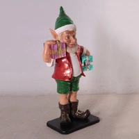 2' Resin Christmas Elf with Two Presents 