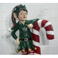 Resin Elf with Candy Cane 