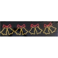 4 Flashing Double Bells Rope Light Motif 