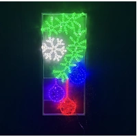 Garland with Snowflake and 3 Baubles Rope Light Motif 