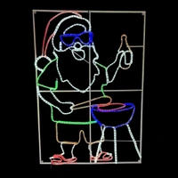 Santa BBQ Rope Light Motif