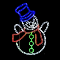 Large LED Snowman Rope Light Motif