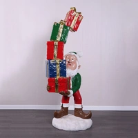 Resin Elf with Stack of Gifts