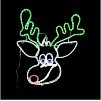 Reindeer Face Rope Light Motif 