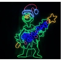 Grinch Stealing Christmas Tree Rope Light Motif 