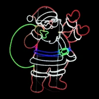 Large Santa Waving Rope Light Motif